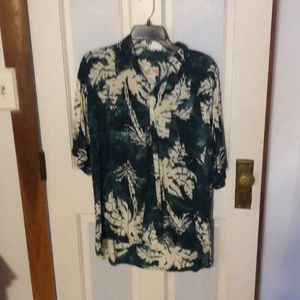 Men’s green print Hawaiian shirt